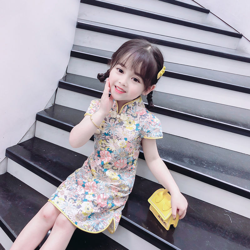 巴­拉巴­拉女童旗袍2024新款夏装连衣裙小女孩中国风公主裙洋气儿