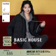 Basic House/百家好黑色假两件轻薄羽绒服2024设计感V领短款外套