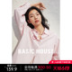 Basic House/百家好爱心刺绣衬衫内搭女春季宽松纯色长袖衬衣外套