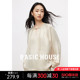 Basic House/百家好新中式水滴领衬衫2024春季设计感纯色长袖衬衣