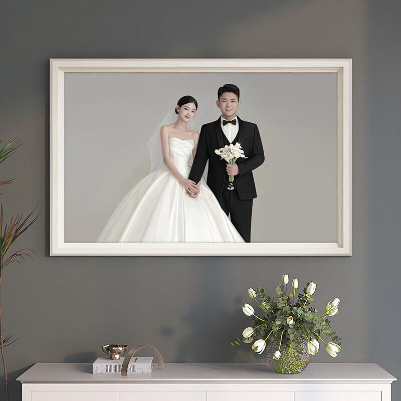 一面墙相框照片定制加照片做成婚纱照挂墙全家福相片打印画框装裱