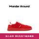Wander around2025新款红白拼色厚底增高休闲板鞋复古德训鞋女