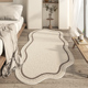 可机洗地毯异形新款床边毯卧室客厅极简轻奢高级感长条不规则地垫