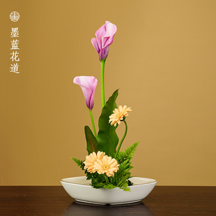 【小原流花器】天使高脚花器插花器皿日式中式花道花艺禅意陶瓷