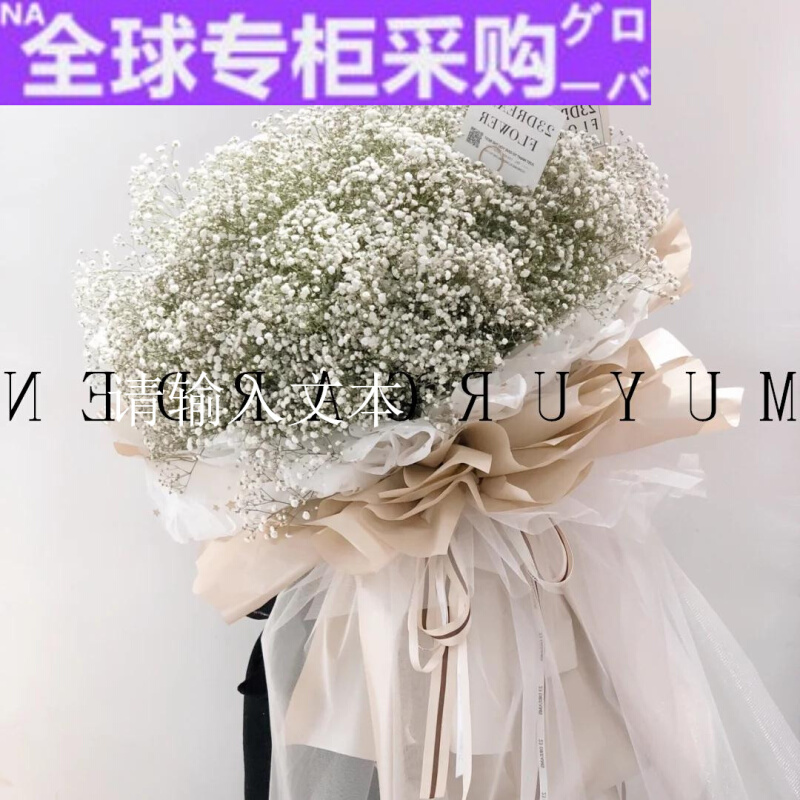 日本BN【全国配送】熊抱满天星花束 超大 巨型鲜花速递同城花店送