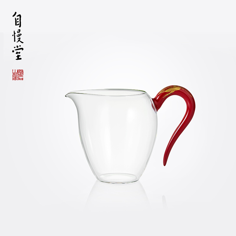 玻璃大蛋盅丨台湾自慢堂草堂大漆公道杯大容量茶海分茶器泡茶杯