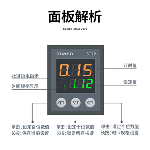 智能st3p时间继电器220v通电延时数显循环数字式JSZ3A可调24v380