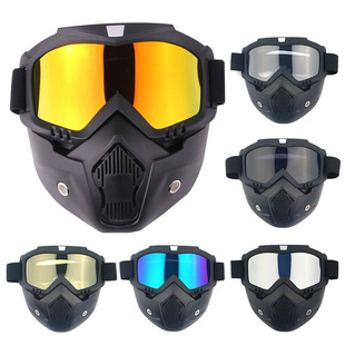 哈雷复古骑行面罩头盔风镜眼镜越野摩托车防风户外面具滑雪护目镜