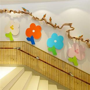 春天幼儿园花朵环创主题文化楼梯墙面装饰成品环境布置材料画室画