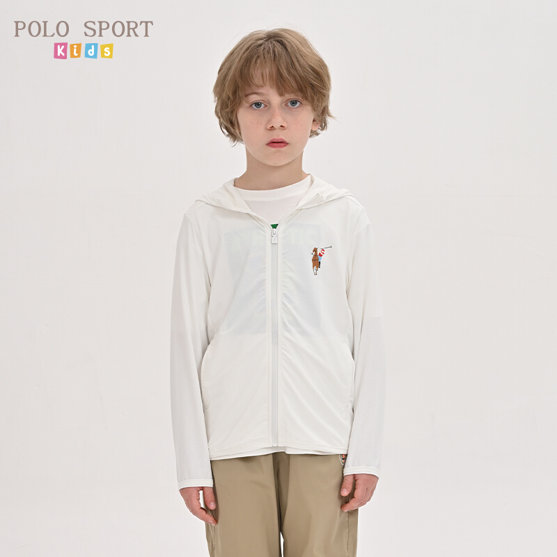 Polo Sport保罗男童外套2023夏季新款中大童薄款休闲连帽清凉上衣