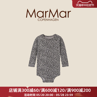 MarMar2023新品婴儿长袖包屁衣男女宝宝豹纹套头哈衣婴童春秋爬服