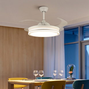现代简约吊扇灯客厅带电风扇吊灯一体家用餐厅卧室48寸隐形风扇灯