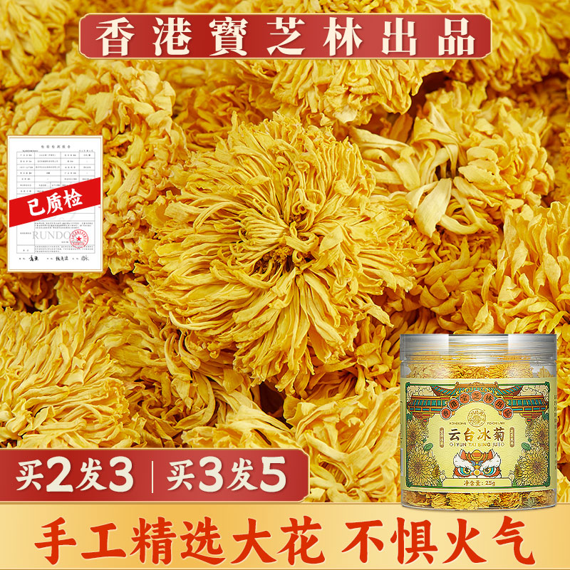 香港宝芝林云台冰菊花茶怀菊花正品官方黄菊干枸杞金菊花茶大朵