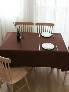 咖色深咖啡色棕色布艺茶几餐桌垫桌布台布纯色会议长方形盖布