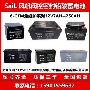 SaiL风帆6-GFM-100蓄电池12V100AH阀控密封38铅酸65 150免维护200