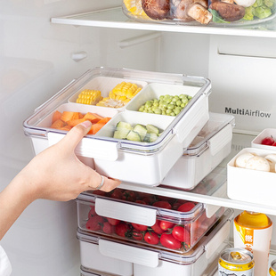 智慧屋冰箱食品级收纳盒厨房整理蔬菜水果沙拉保鲜盒冷冻分隔带盖
