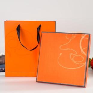厂家高档羊绒橙色围巾盒丝巾礼盒真丝睡衣盒包装礼品盒可定制定制