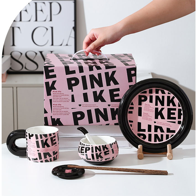Blcak pink创意陶瓷碗碟盘礼品套装颜值餐具礼盒装节日伴手礼
