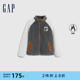 Gap男童冬季LOGO仿羊羔绒短外套儿童装洋气加厚合身夹克786490