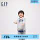 Gap男幼童2024春季新款渐变刺绣LOGO连帽卫衣儿童宽松外套429225