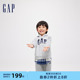 Gap男幼童2024春季新款渐变刺绣LOGO连帽卫衣儿童宽松外套429225