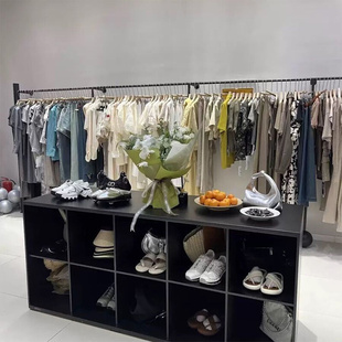 服装店双面格中岛桌展示柜台女装店铺中间摆放陈列流水台展示桌