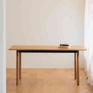 minimore|阔野餐桌|北欧日式简约原木白橡木实木长方形餐桌工作台