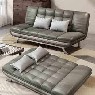 猫爪皮沙发床折叠两用客厅小户型简约现代可拆洗多功能午休折叠床