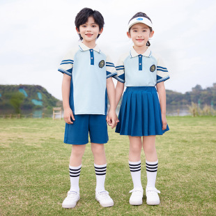 一年级小学生运动校服套装英伦学院风棉夏季短袖幼儿园园服套装