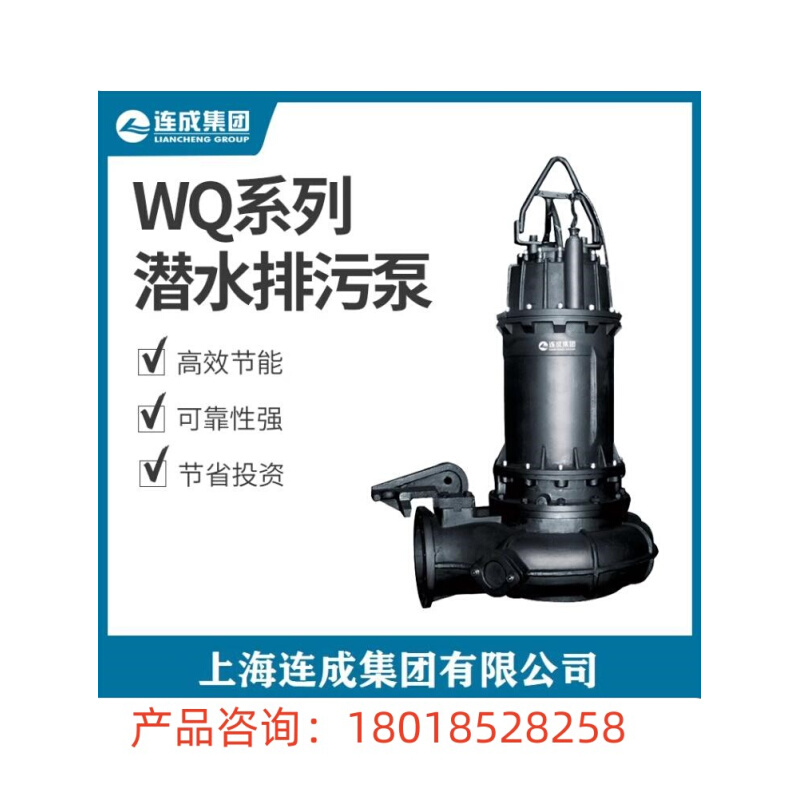 上海连成泵业 250WQ500-12-30污水泵 流量500 连成水泵