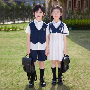 幼儿园园服夏装学院英伦风儿童班服合唱演出服套装夏季小学生校服