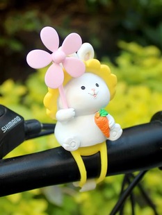 创意可爱风车竹蜻蜓电瓶儿童自行车电动摩托装饰品小配件玩偶公仔