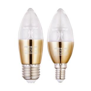 雷士照明led灯泡超亮e14e27螺口家用蜡烛灯三色暖白光节能尖灯泡