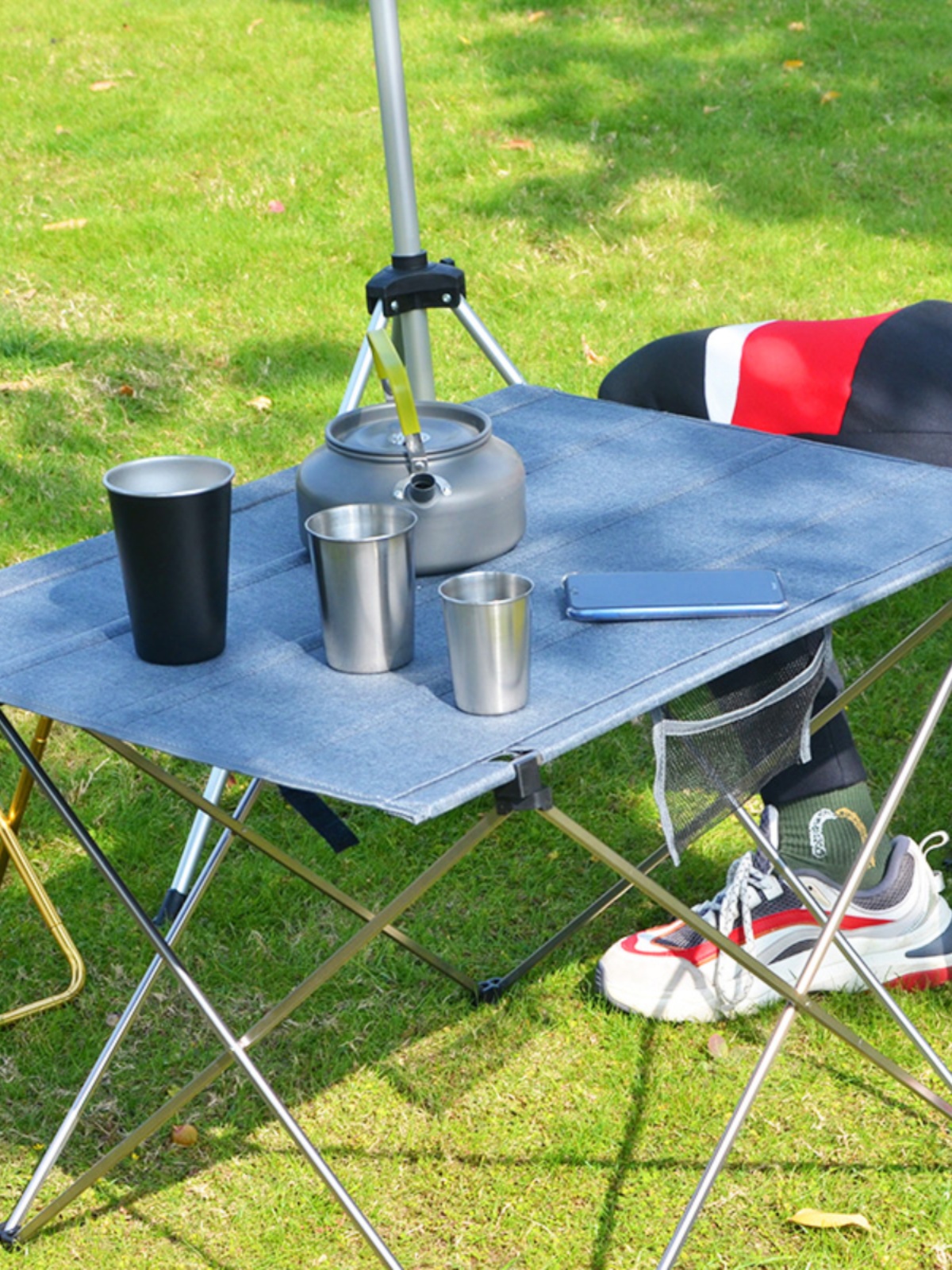 户外超轻铝合金便携式折叠桌野餐桌茶桌 露营聚餐烧烤方形桌子