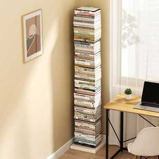 隐形书架落地置物架简易角落铁艺立式书柜一体靠墙家用书本收纳架