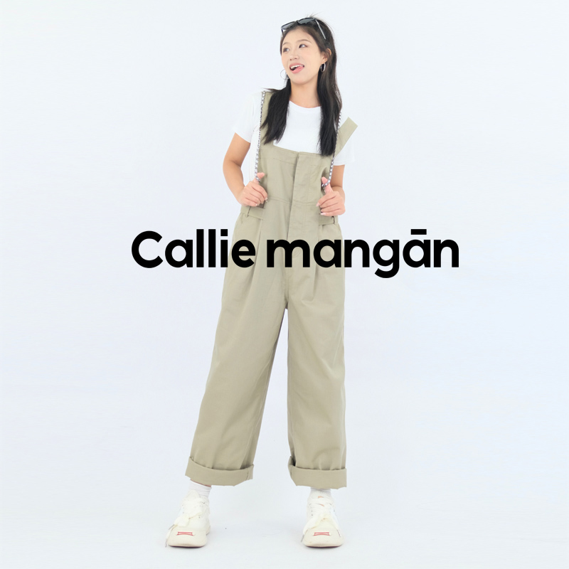 Calliemangan服饰旗舰店背带裤女夏美式复古减龄显瘦宽松直筒工装