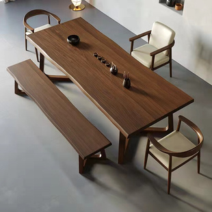 全实木茶桌椅组合简约现代大板茶台客厅家用原木茶几阳台泡茶桌子