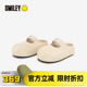 SMILEY 笑脸穆勒鞋半拖一脚蹬女厚底增高吐司玛丽珍面包大头鞋子