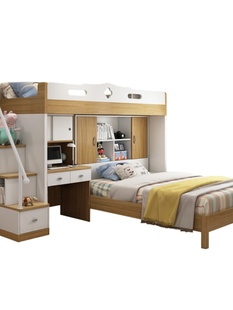 厂儿童床双层床错位型上下床高低床交错式子母床小户型多功能带库