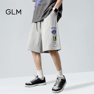 GLM运动短裤男款夏季纯棉外穿男生中裤男士潮流宽松休闲五分裤子