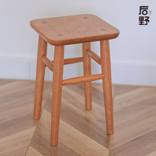 实木樱桃木餐椅靠背实木餐椅 方凳梳妆凳 家用椅子凳子