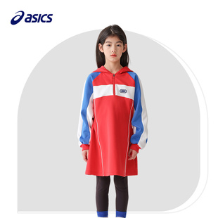 ASICS/亚瑟士童装舒适新款春季女童连帽卫衣连衣裙套头衫运动装