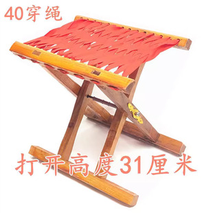 实木槐木马扎户外烧烤可折叠凳钓鱼凳马扎便携式家用板凳加厚简约