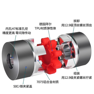 直销涨紧套主轴联轴器高速大扭矩精密数控机床电机XL星型胀紧套连