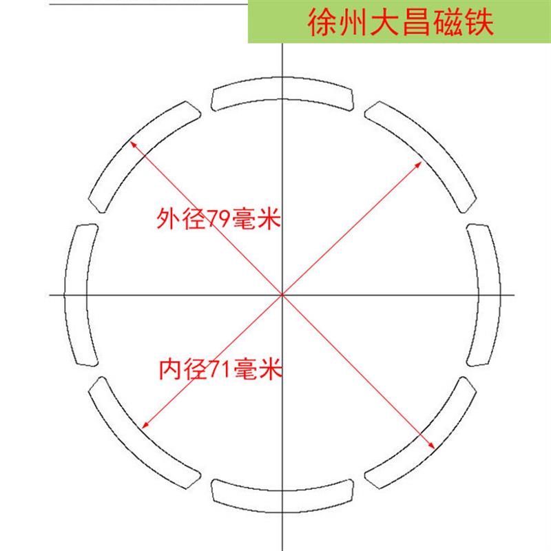 磁瓦R35.5*25*26*4强磁瓦片三轮车电机磁化水磁铁差速电机磁钢