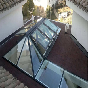 北京定制铝合金手动天窗阳光房玻璃顶阁楼采光井电动平移上门安装