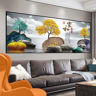 客厅装饰画3d立体墙贴画自粘沙发背景墙现代简约轻奢山水壁画贴纸