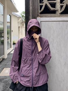 户外防晒衣外套男登山服连帽冲锋衣国潮牌休闲宽松上衣夹克薄款女