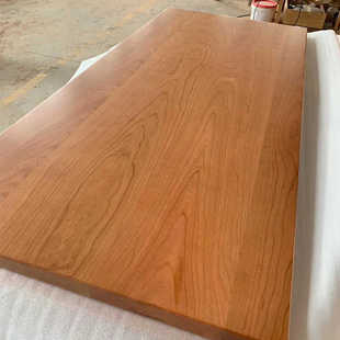 北美红樱桃木餐桌板升降桌面板台面原木双人床斗柜吧台实木板定制