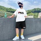 官方旗舰店正品植白菲乐夏季儿童运动套装2025新款男童装短袖短裤